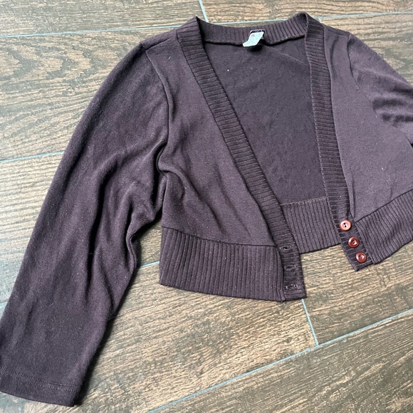 All brown mid sleeve open front shrug cardigan - Picture 2 of 4